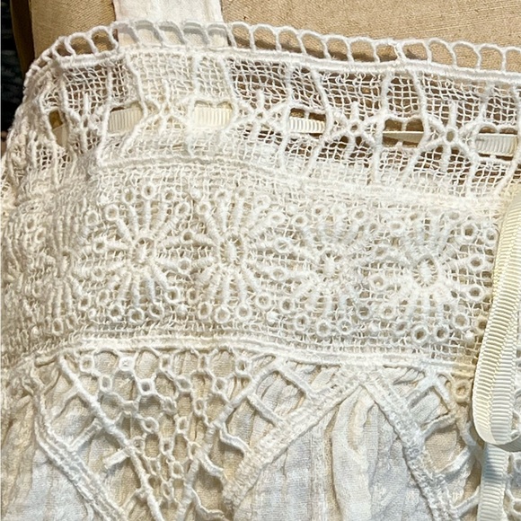 American Eagle embroidered lace ruffled crop tank top flirty boho prairie y2k - Picture 6 of 12